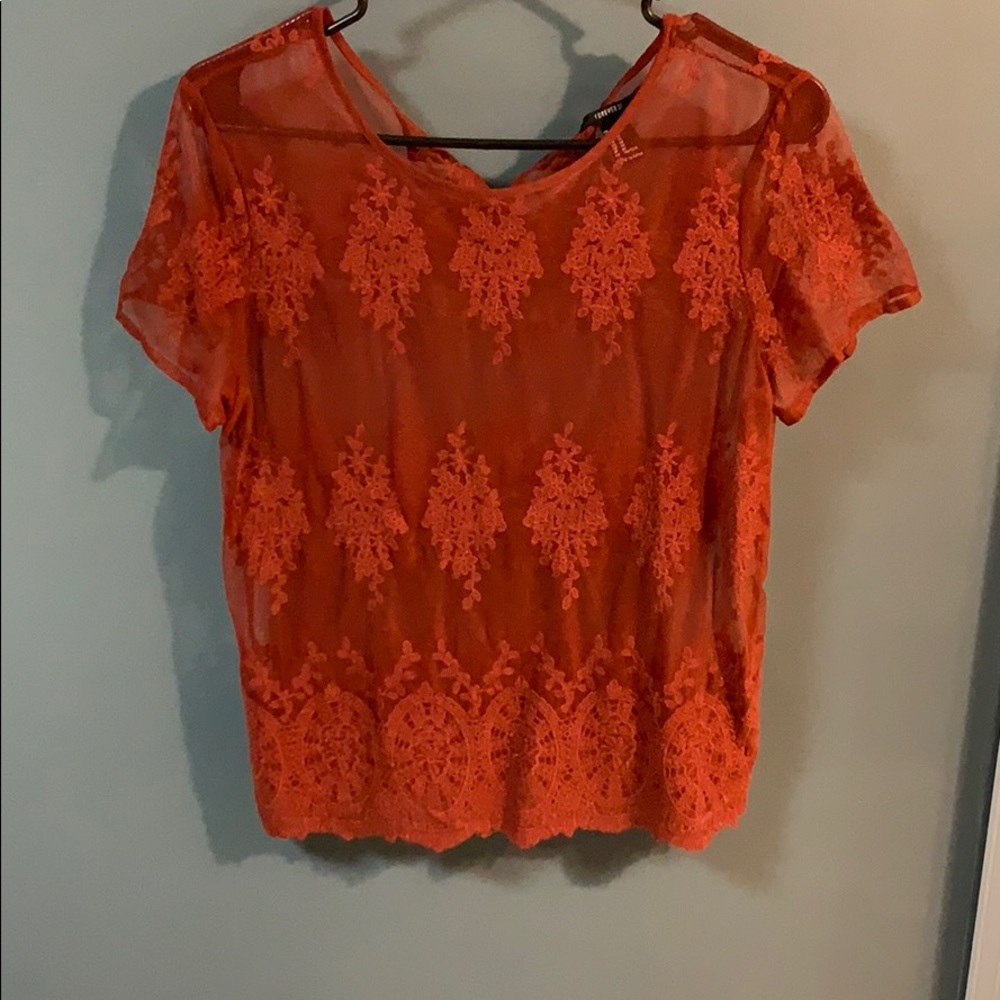 Sheer lace top